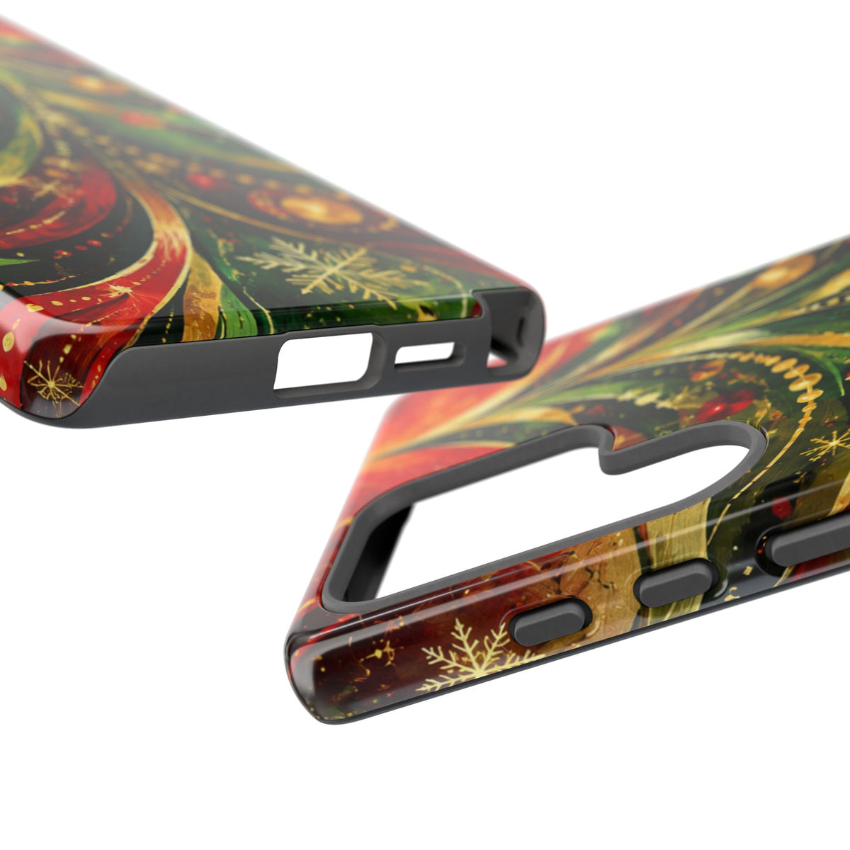 Christmas Tree Tough Phone Case — Festive Red & Green Holiday Phone Cover