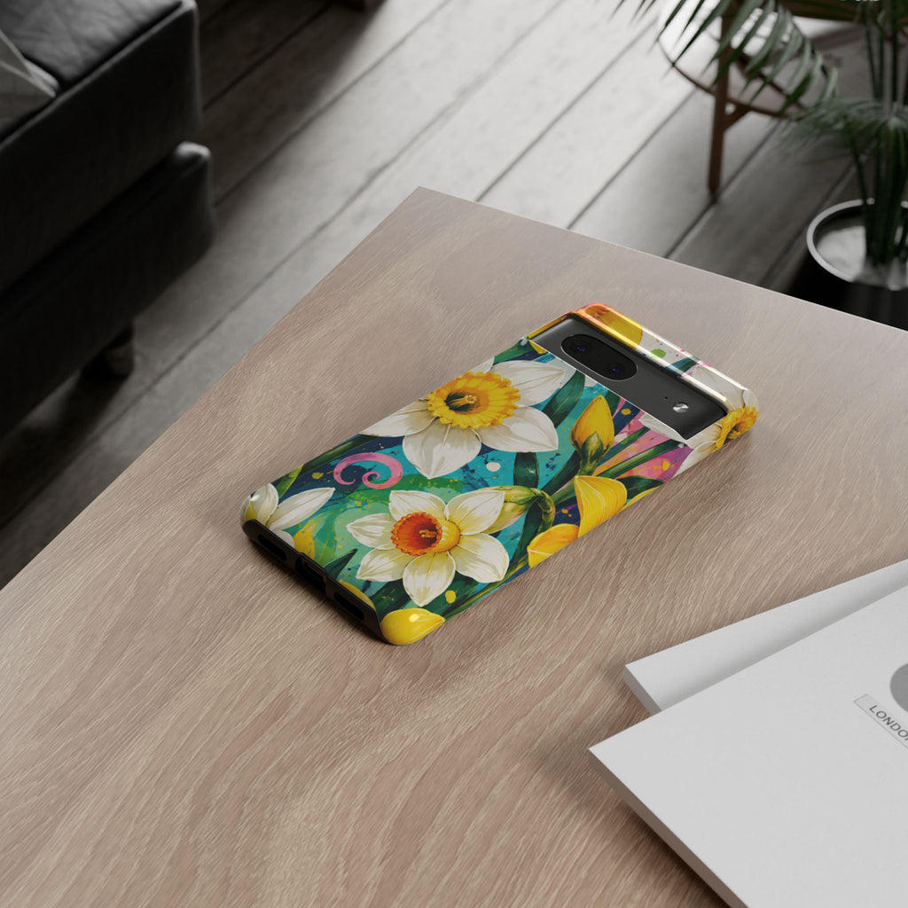 Daffodil Floral Phone Case — Bright Spring Garden Protective Cover