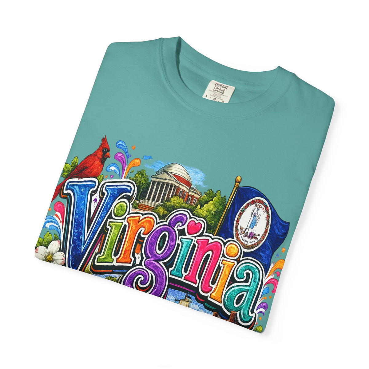 Virginia Vintage Postcard T-Shirt | State Scenic Illustration