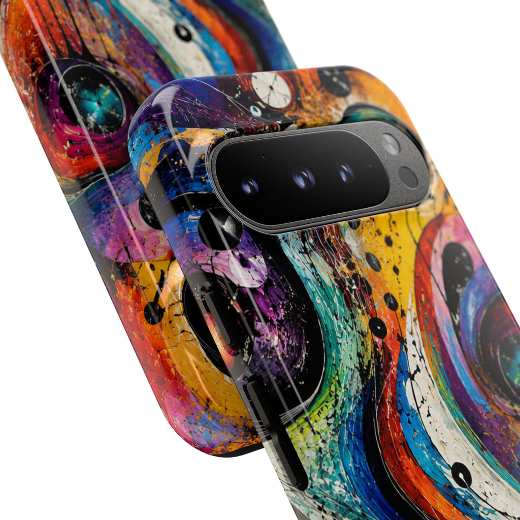 Abstract Cosmic Swirl Phone Case — Colorful Artistic iPhone Tough Case