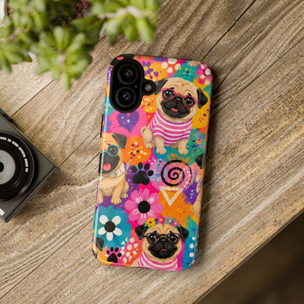 Pug Pop Art Phone Case — Colorful Pug Pattern Tough Case