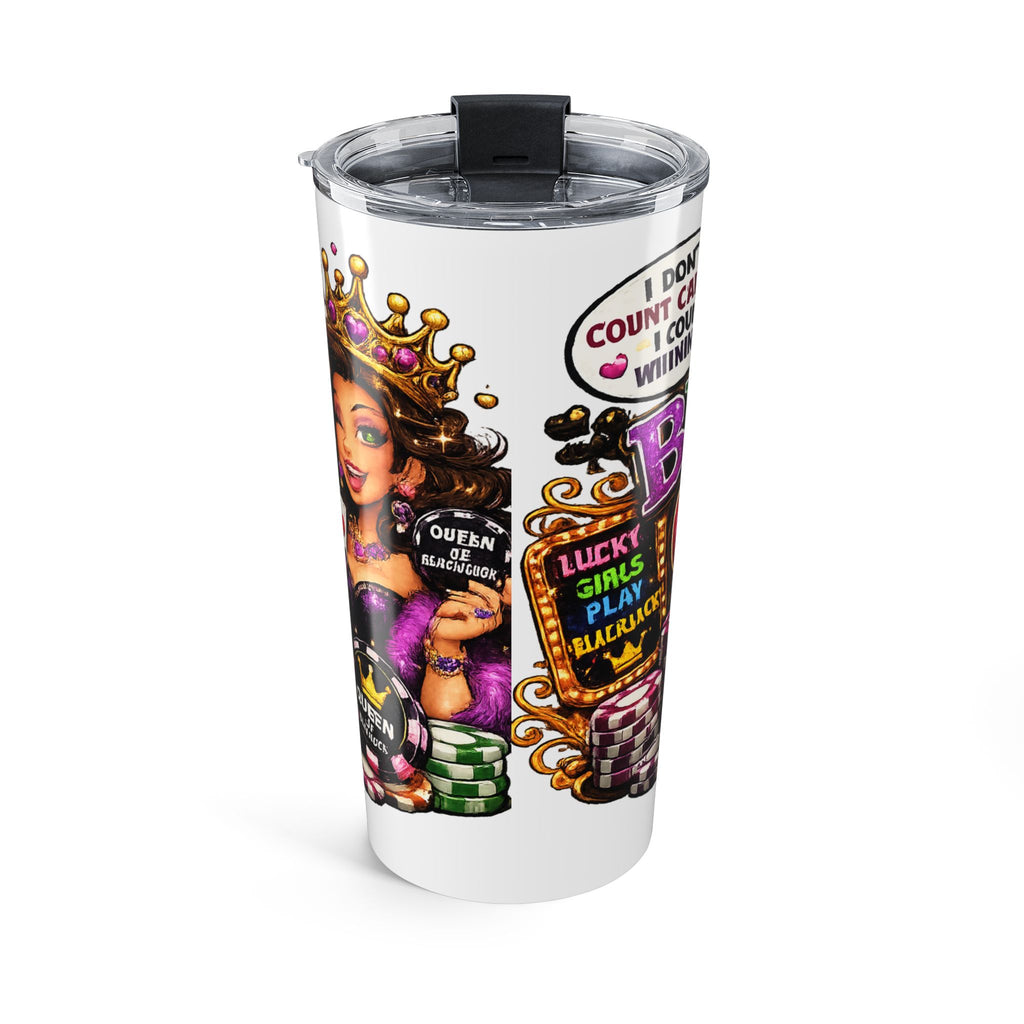 Blackjack Queen Tumbler 20oz | Casino Playing Cards Design