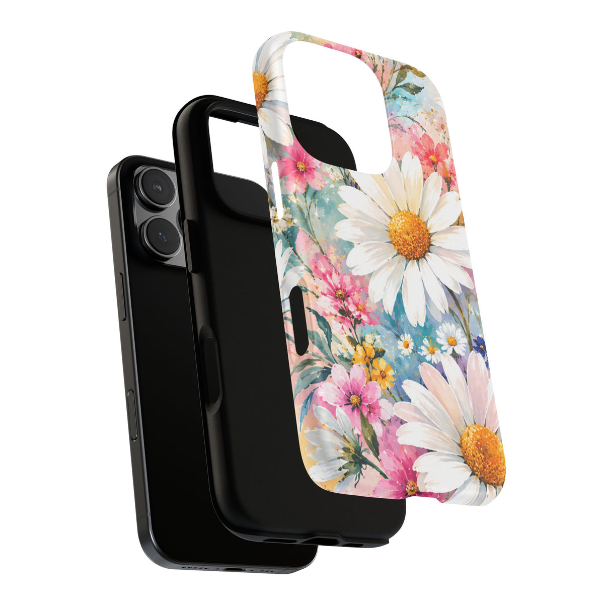 Floral Daisy Phone Case — Watercolor Daisies Protective Tough Case