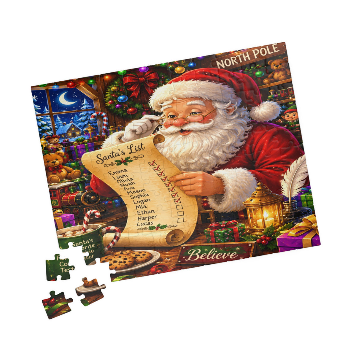 Santa’s List Jigsaw Puzzle — Festive 110/252/520/1014-Piece Christmas Puzzle