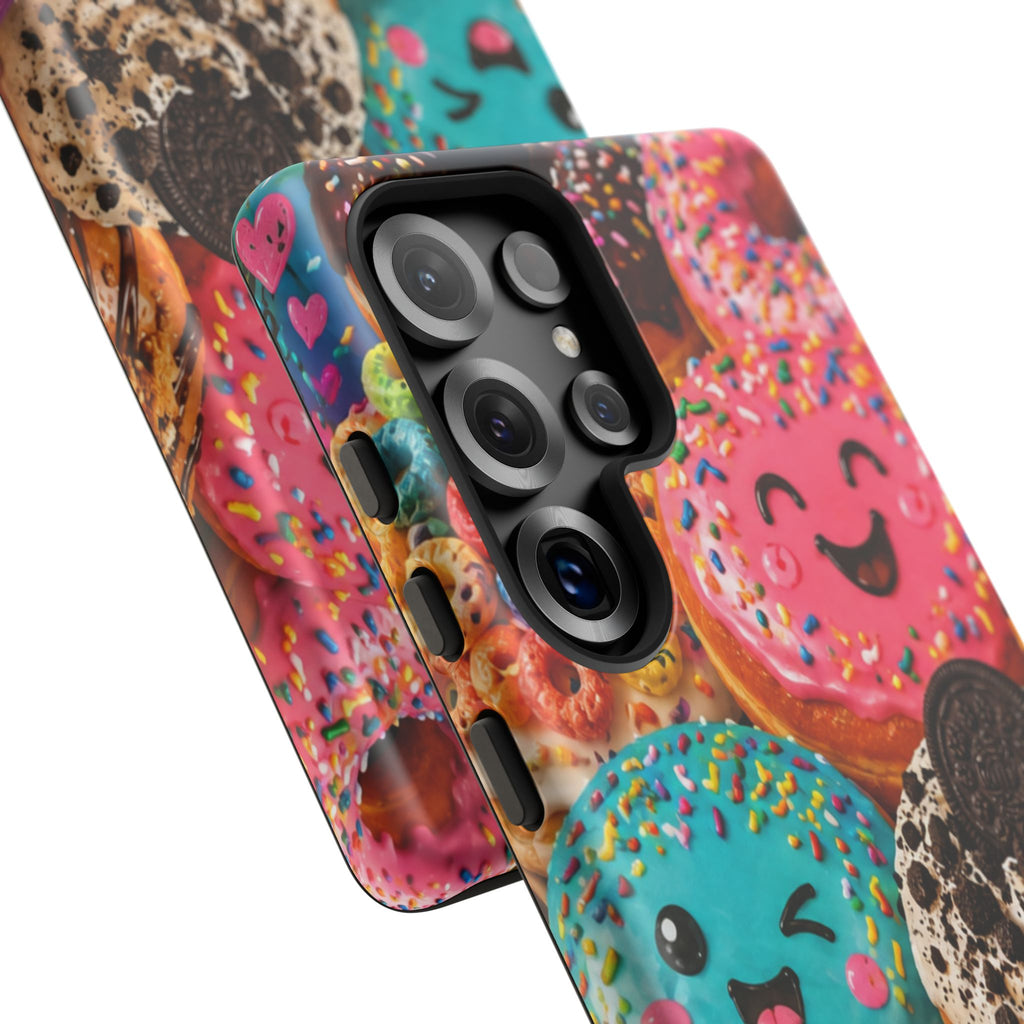 Donut Smile Tough Phone Case — Cute Colorful Desserts Protective Cover