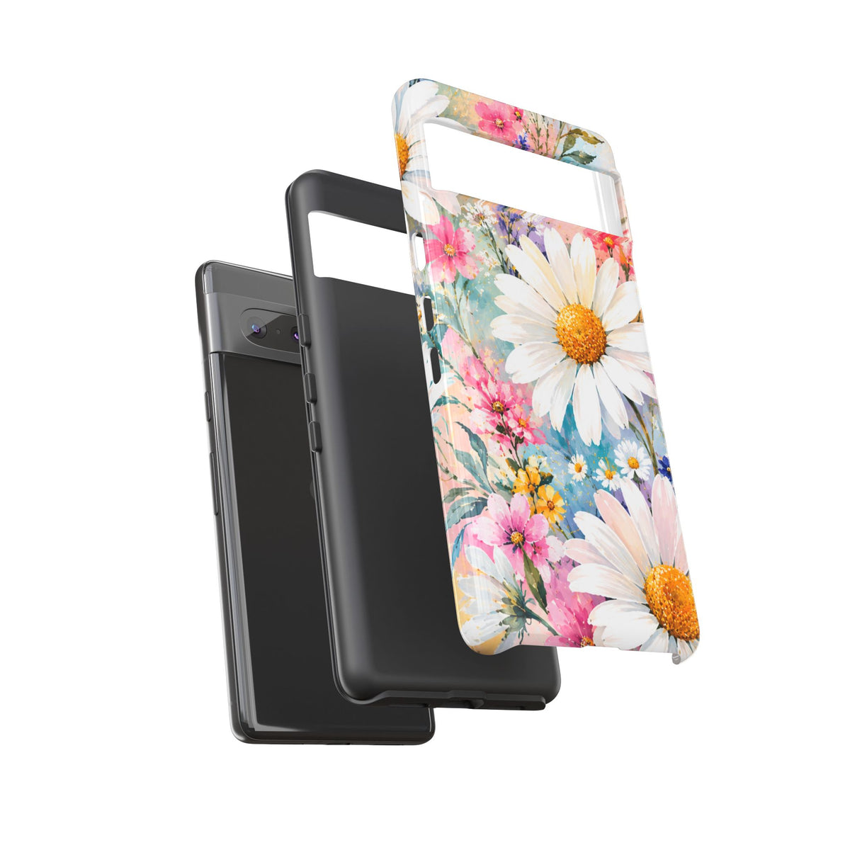 Floral Daisy Phone Case — Watercolor Daisies Protective Tough Case