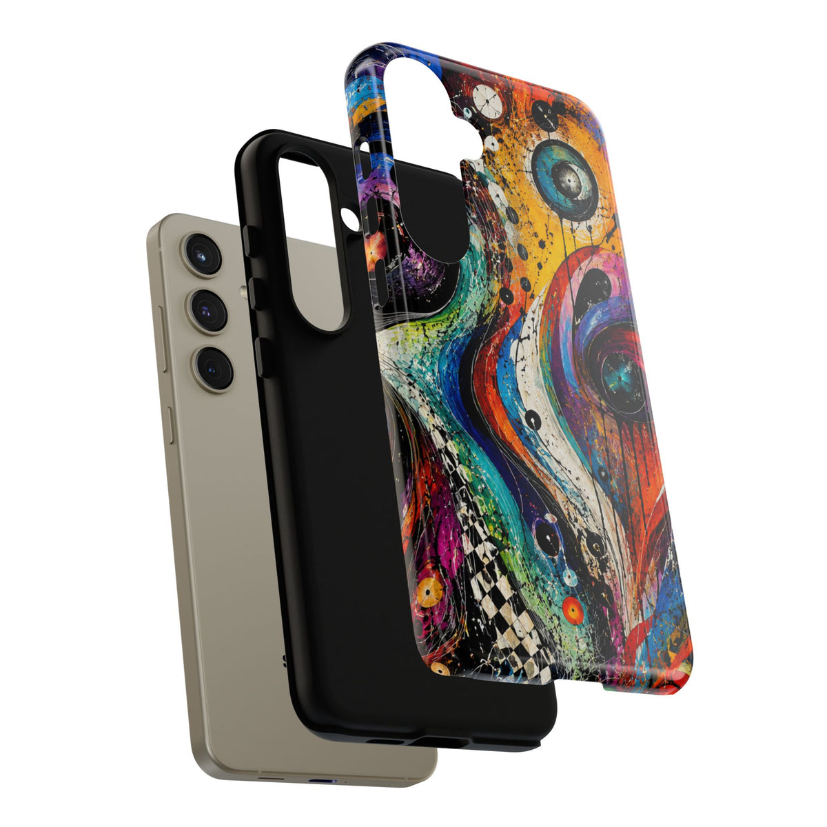 Abstract Cosmic Swirl Phone Case — Colorful Artistic iPhone Tough Case