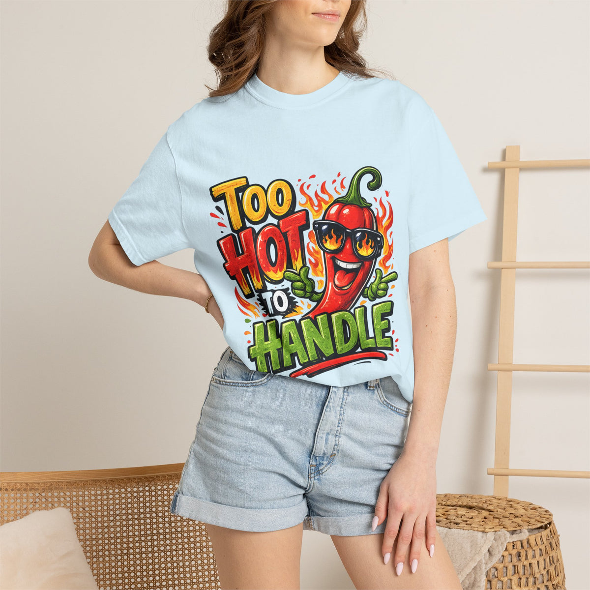 Too Hot to Handle pepper graphic T-shirt | spicy chili design