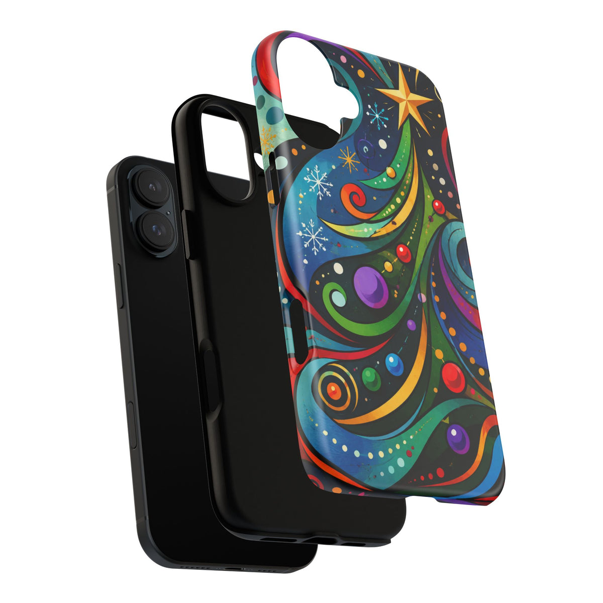 Colorful Swirl Christmas Tree Tough Phone Case