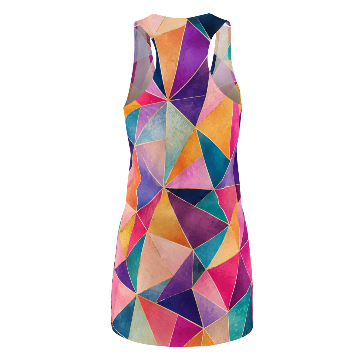 Colorful Geometric Triangle Pattern Racerback Dress