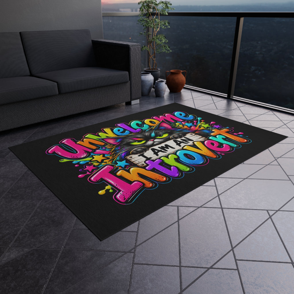 Unwelcome — I Am An Introvert Outdoor Rug