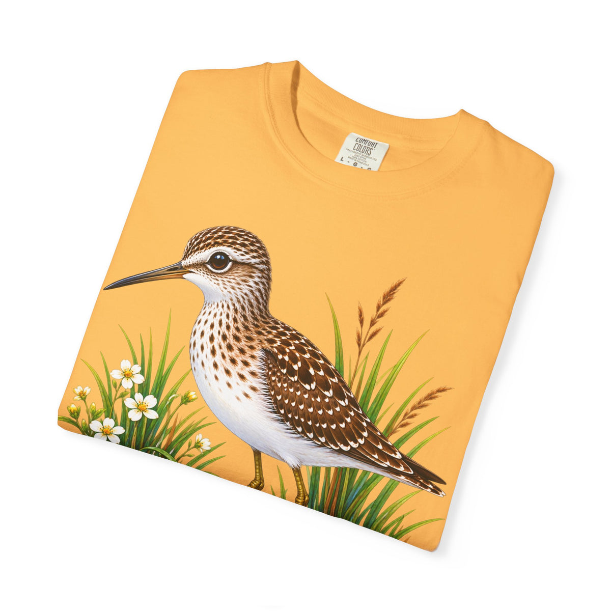 Shorebird Illustration T-Shirt — Marsh Sandpiper Graphic Tee