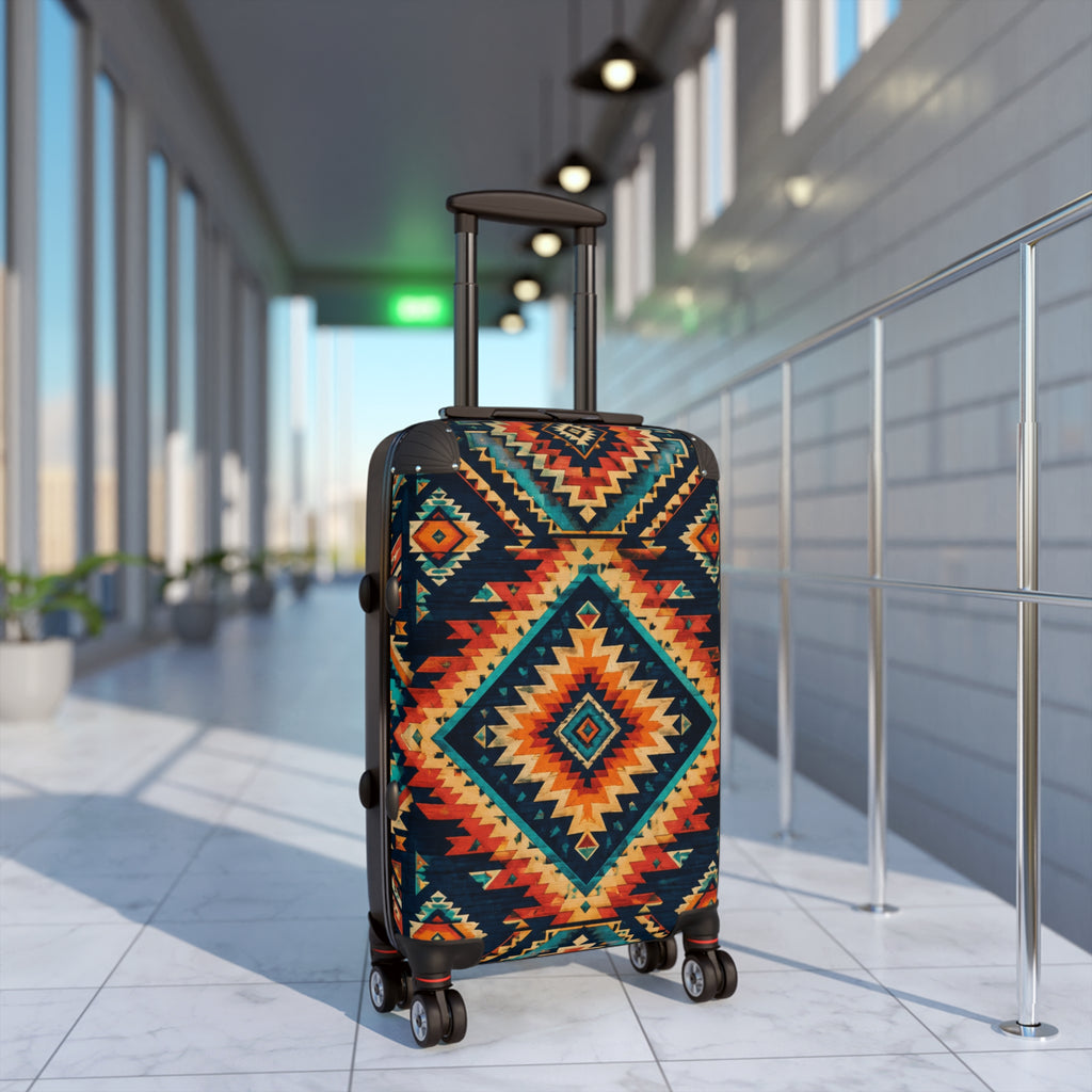 Southwestern Aztec Pattern Carry-On Suitcase - Boho Travel Luggage