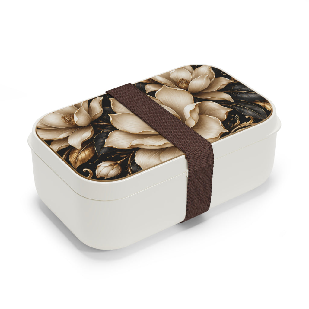 Floral Magnolia Bento Box — Elegant Vintage Flower Lunch Container