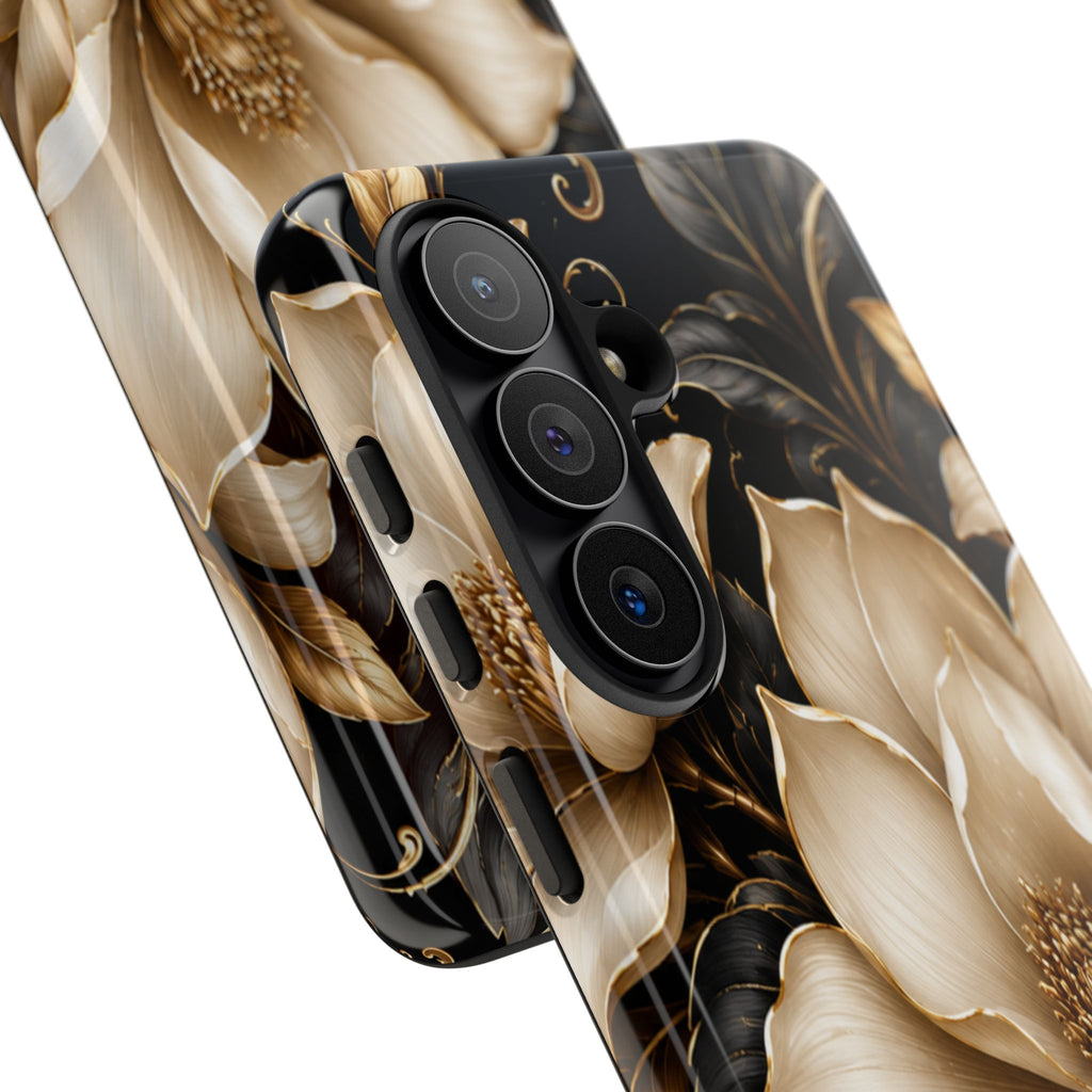 Floral Tough Case — Elegant Gold Magnolia Phone Case