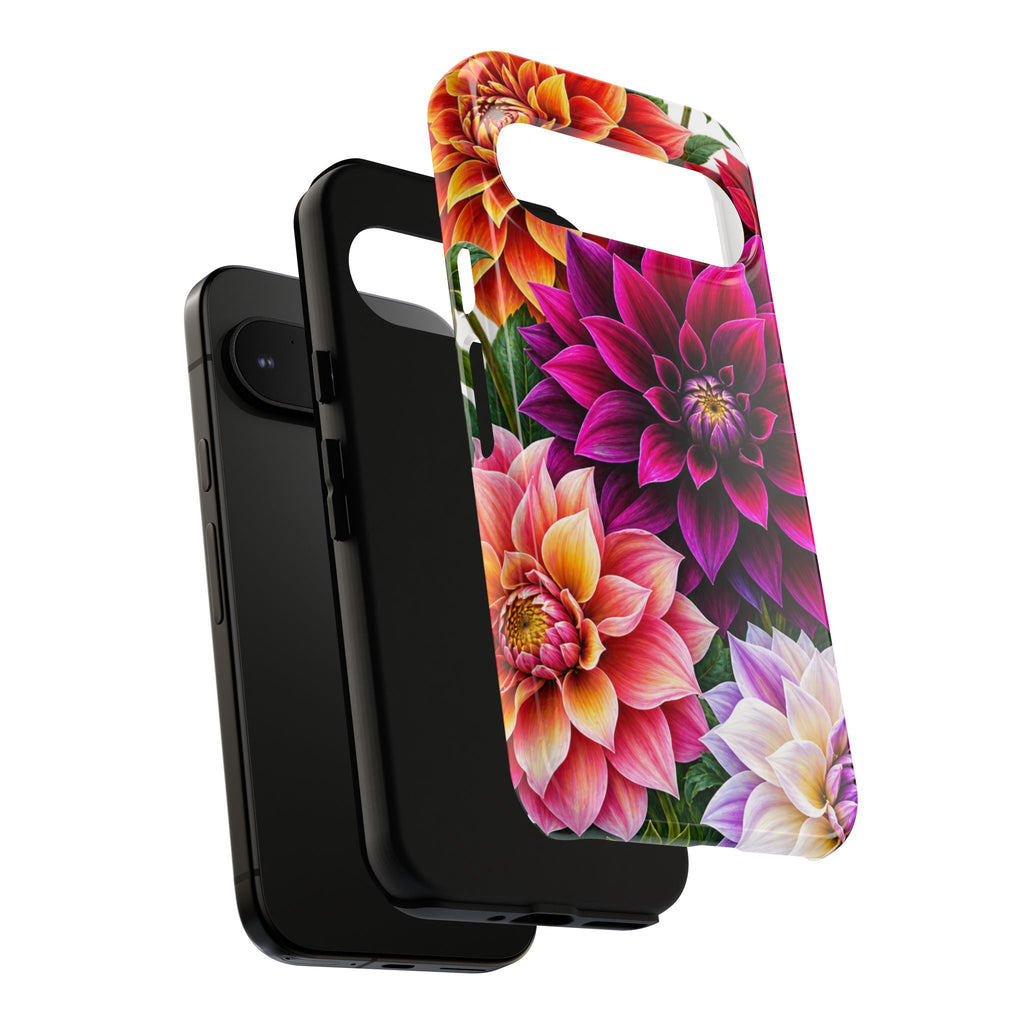 Floral Dahlia Tough Phone Case — Vibrant Protective Floral Phone Cover