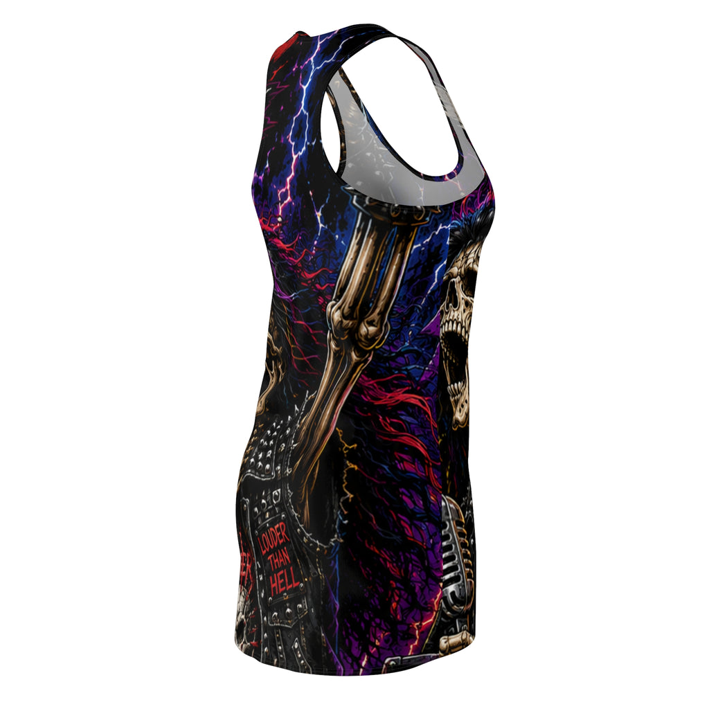 Skull Rider Racerback Dress — Gothic Biker All-Over Print