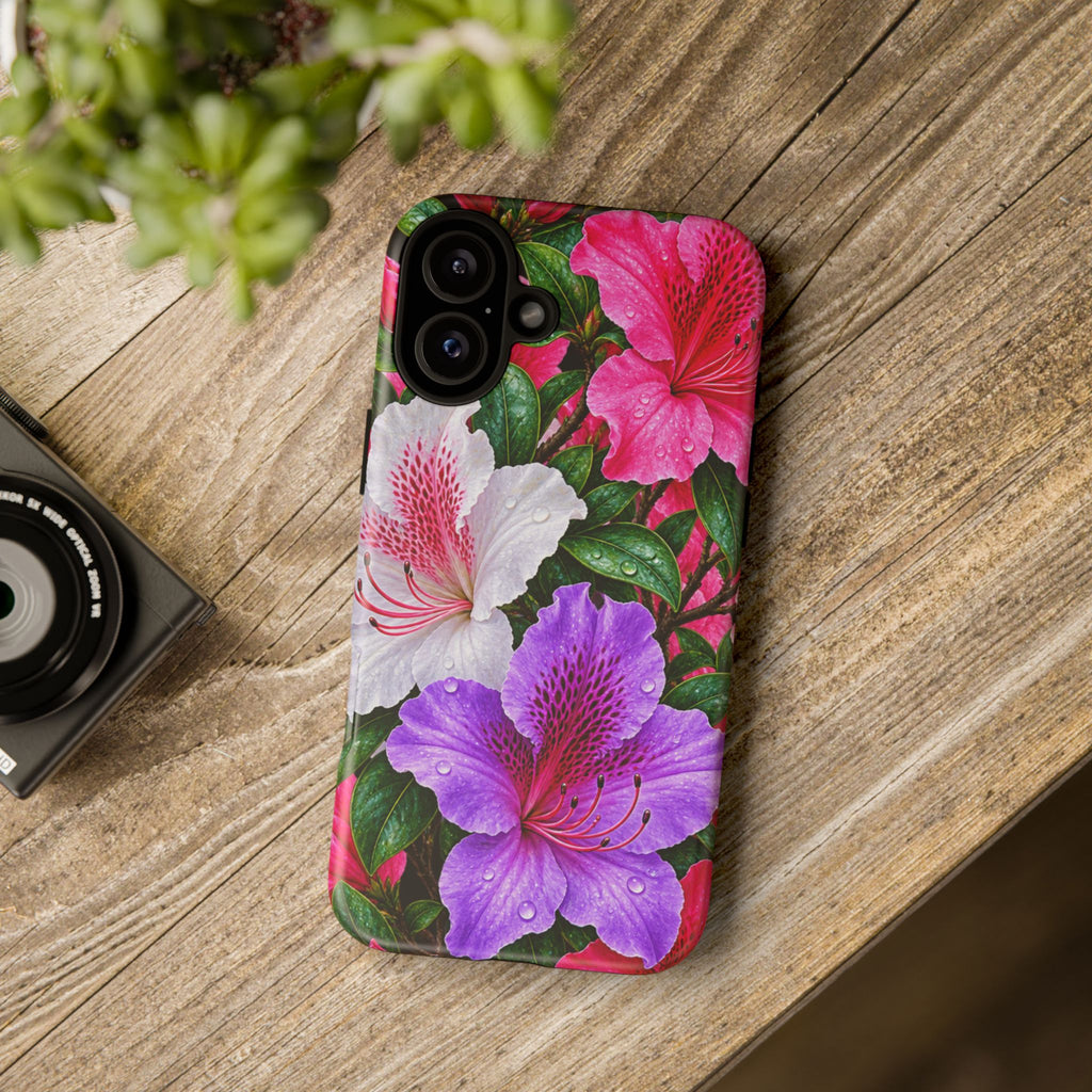 Floral Azalea Phone Case — Vibrant Pink & Purple Blossom Protection