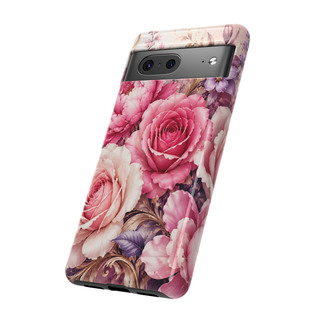 Pink Vintage Roses phone case | floral iPhone cover