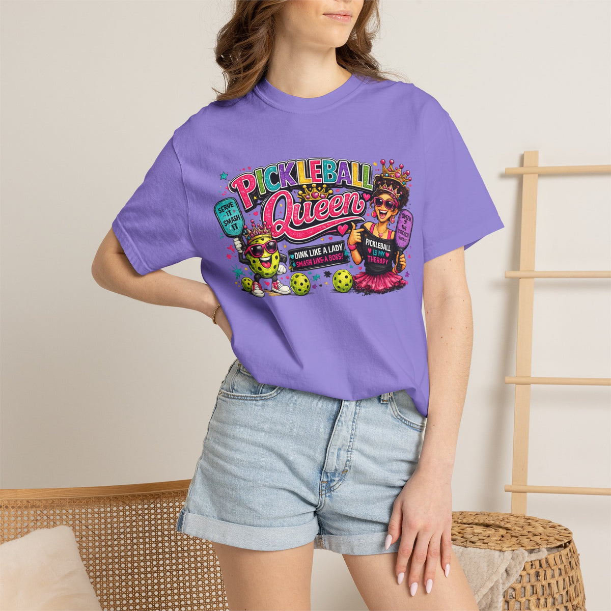 Pickleball Queen T-Shirt | Colorful Pickleball Graphic Tee
