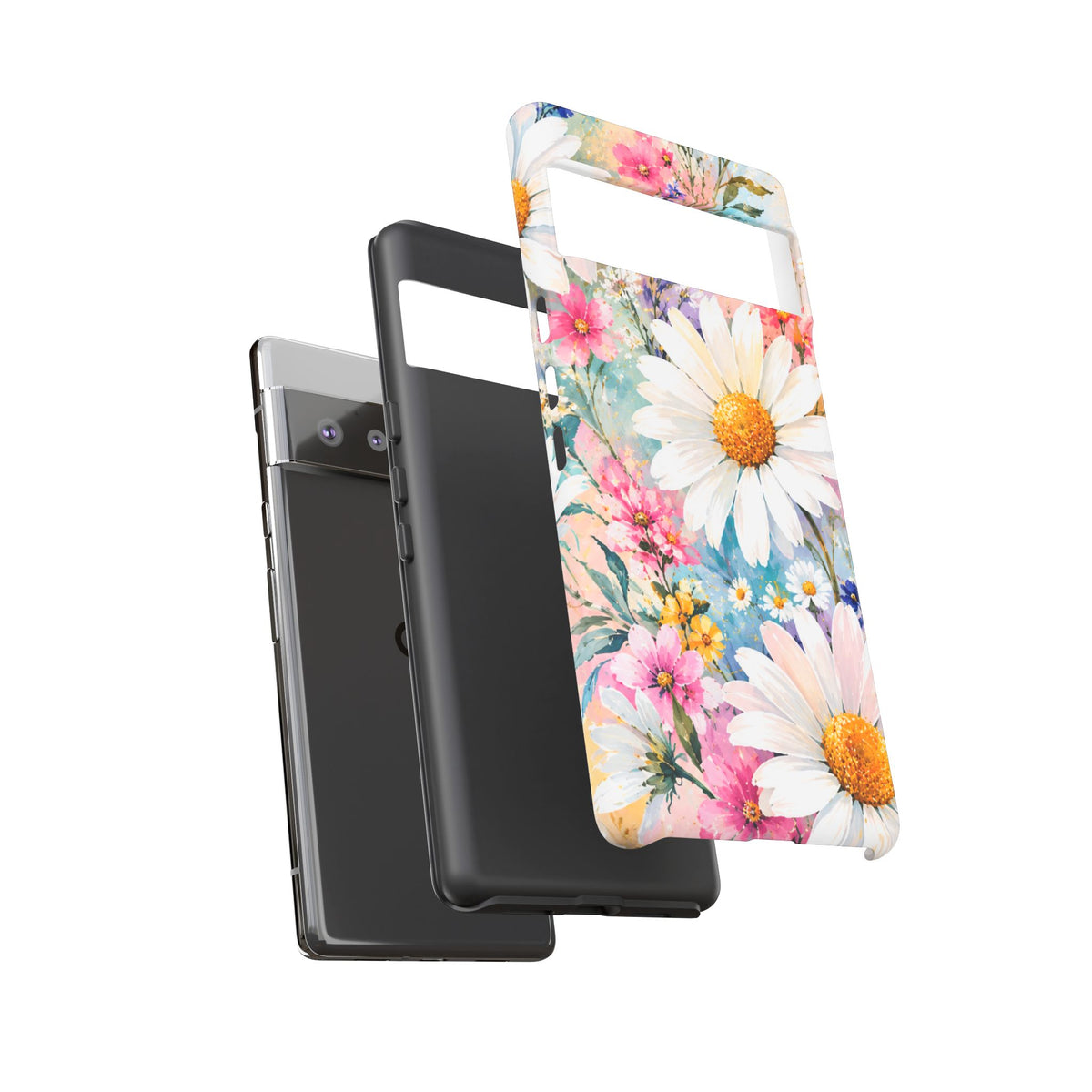 Floral Daisy Phone Case — Watercolor Daisies Protective Tough Case