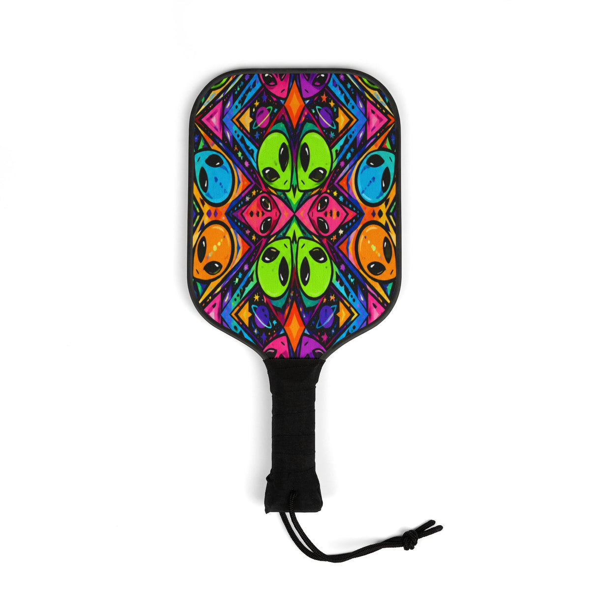 Neon Alien Pickleball Paddles & Balls Kit — Colorful Psychedelic Pickleball Set