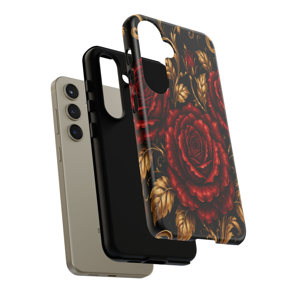 Tough Cases — Vintage Red Rose Floral Phone Case