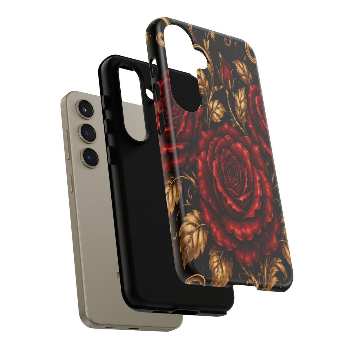 Tough Cases — Vintage Red Rose Floral Phone Case