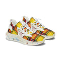 Yellow Plaid Women's Mesh Sneakers — Lightweight Fashion Trainer