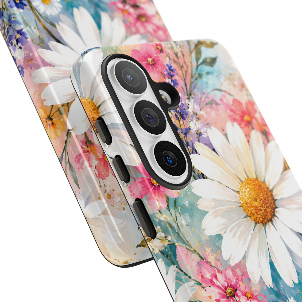 Floral Daisy Phone Case — Watercolor Daisies Protective Tough Case