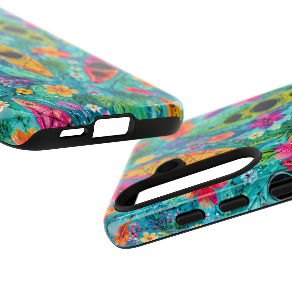 Tropical Kayak Phone Case – Colorful Floral Waterproof Pattern