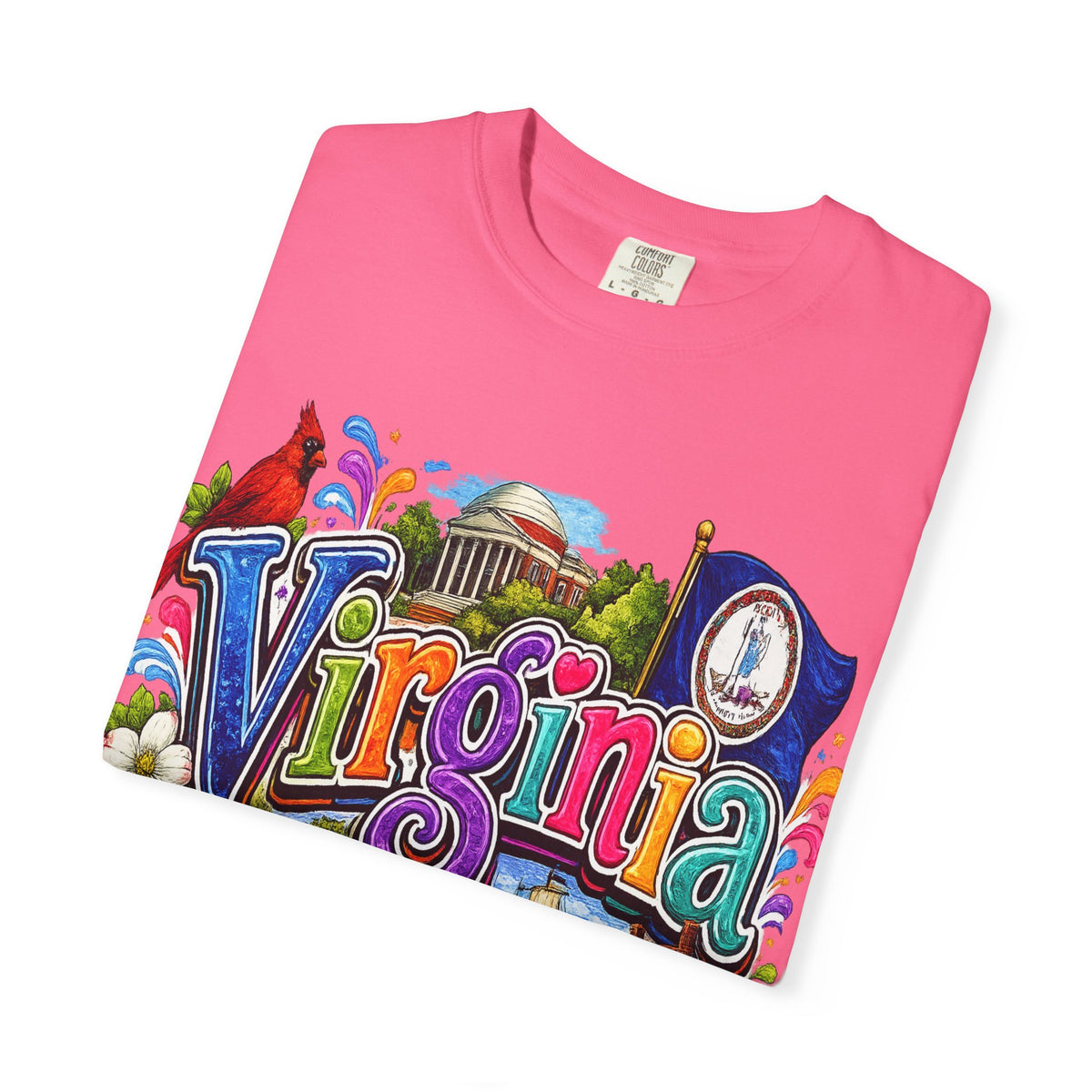 Virginia Vintage Postcard T-Shirt | State Scenic Illustration