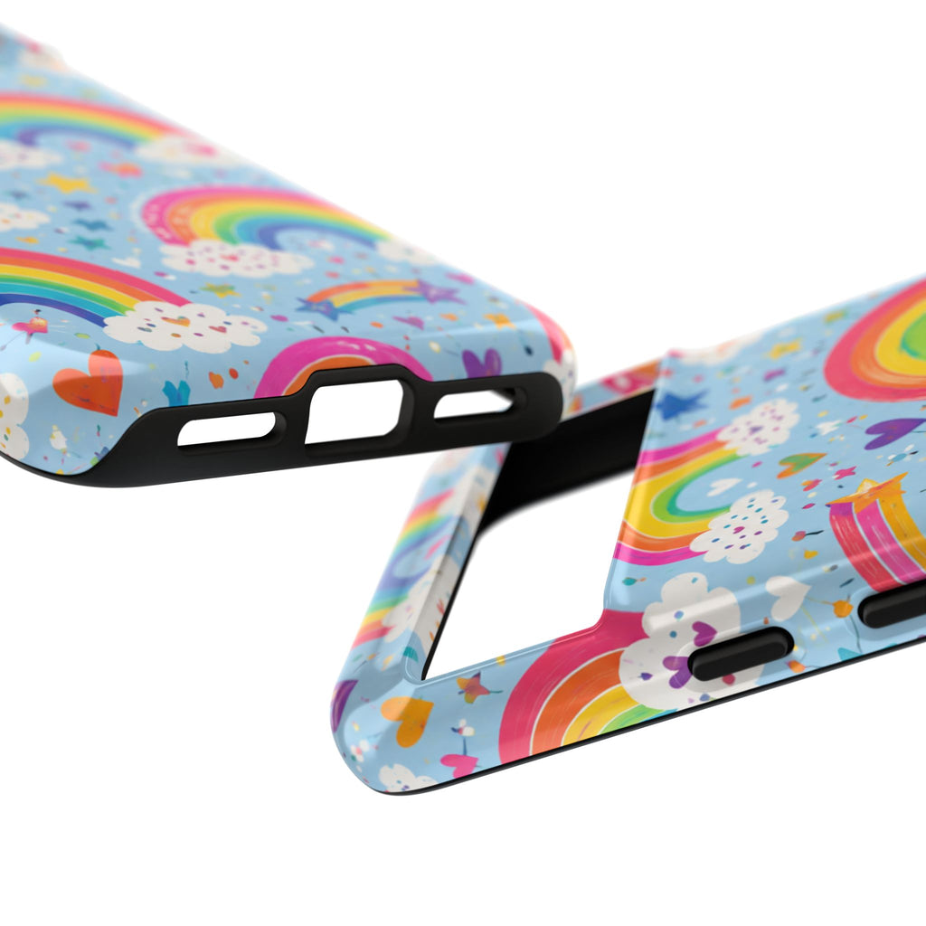 Rainbow Clouds Phone Case — Cute Pastel Rainbow Pattern Tough Case
