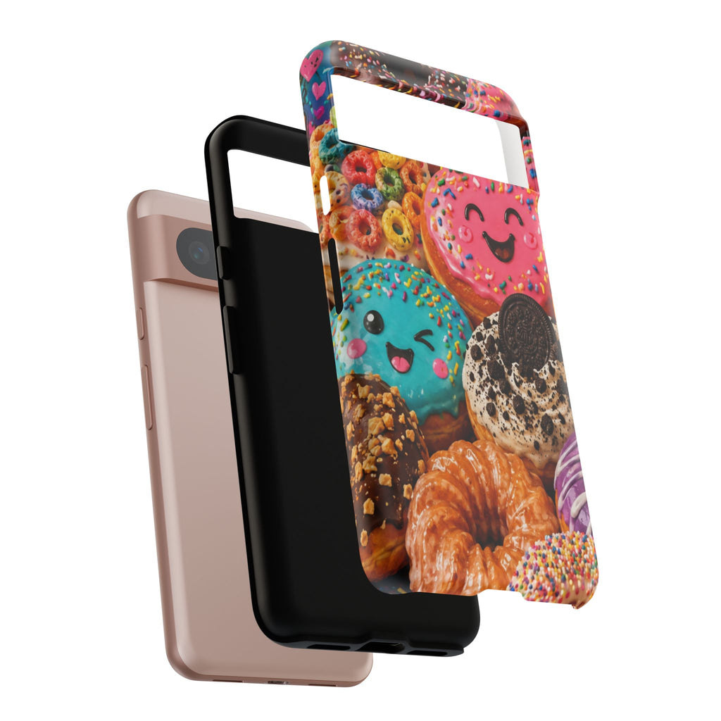 Donut Smile Tough Phone Case — Cute Colorful Desserts Protective Cover
