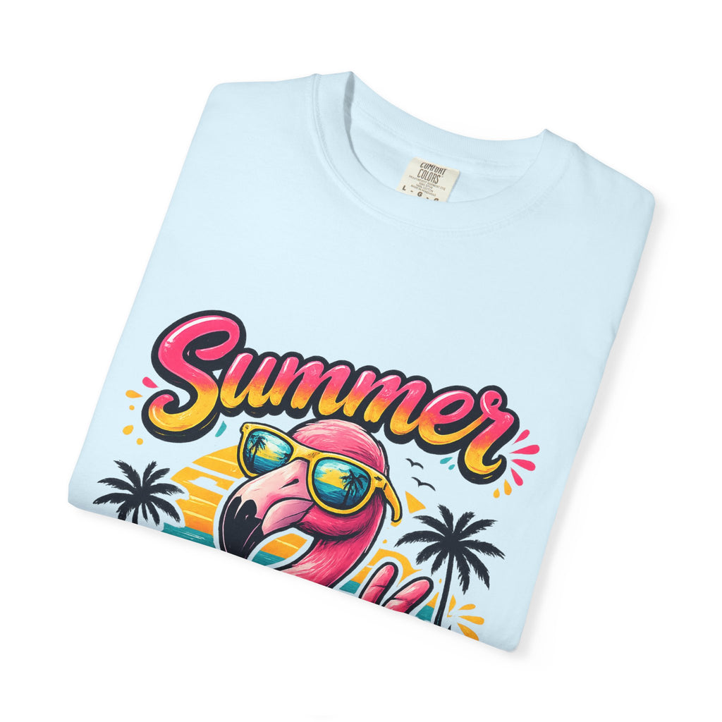 Summer Vibes Flamingo T-Shirt | Tropical Beach Graphic