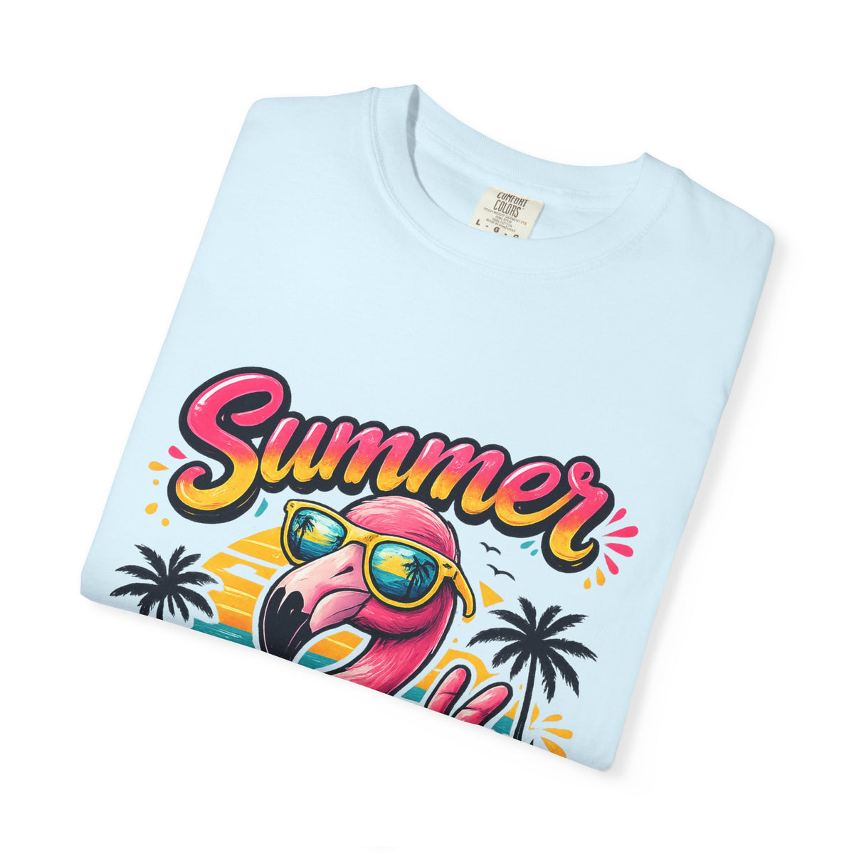 Summer Vibes Flamingo T-Shirt | Tropical Beach Graphic