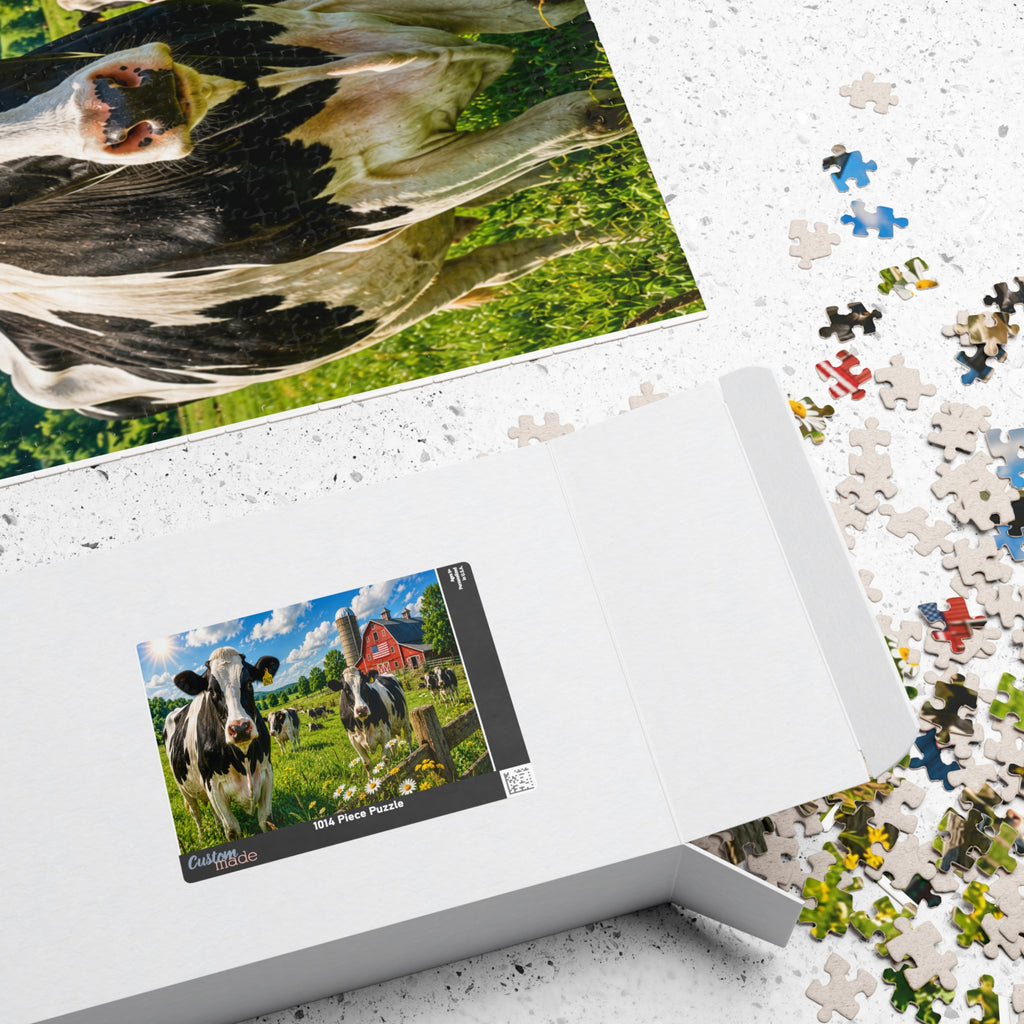 Countryside Cows Jigsaw Puzzle — Scenic Farm Barn Puzzle (110/252/520/1014 pcs)