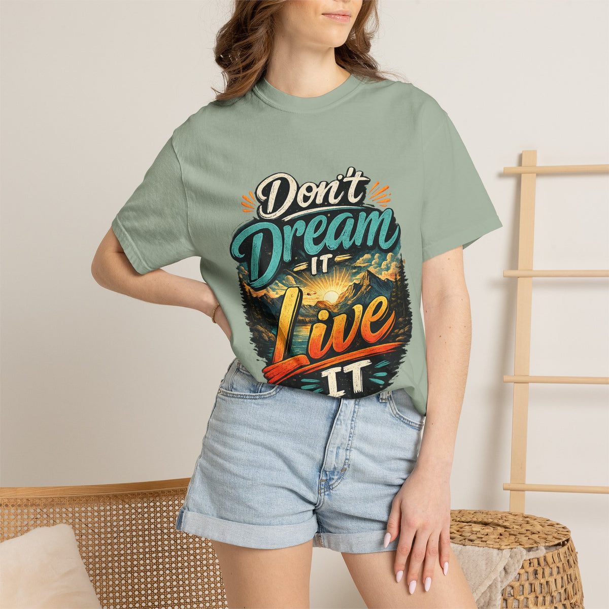 Don’t Dream It Live It T-shirt | Adventure Sunset Typography