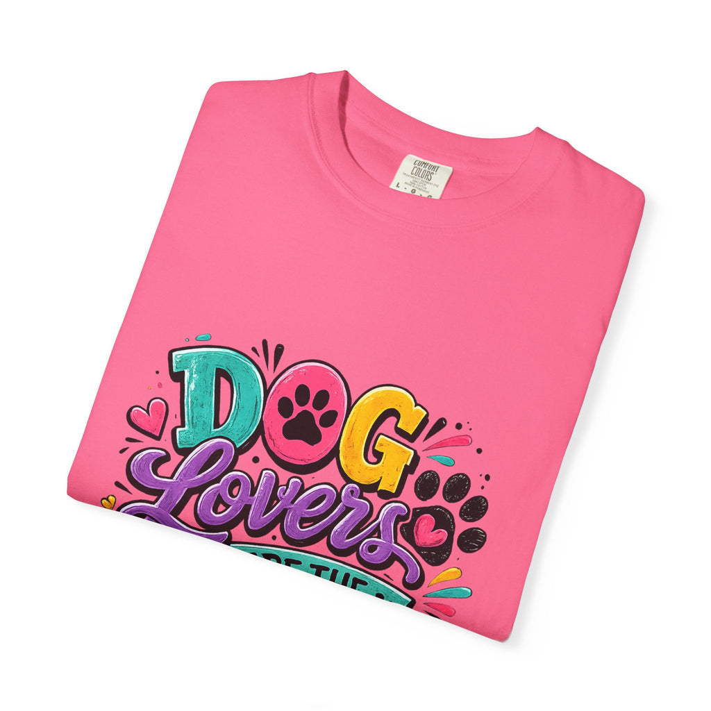 Dog Lovers Are The Best T-shirt | Colorful Paw Print Design
