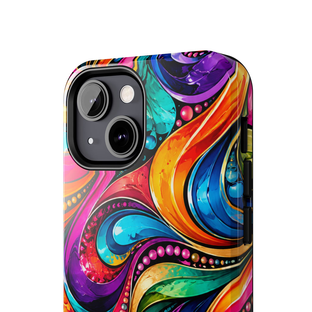 Colorful Swirl Tough Phone Case — Vibrant Abstract Protective Cover