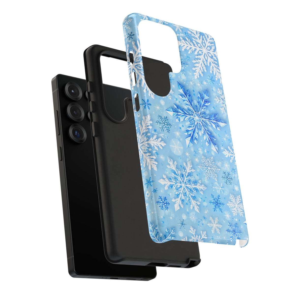 Winter Snowflake Tough Phone Case — Blue Holiday Protective Cover