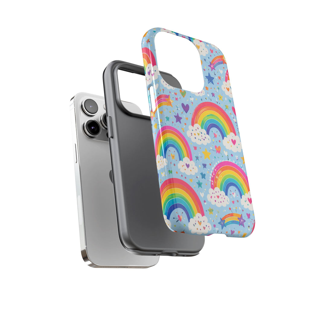 Rainbow Clouds Phone Case — Cute Pastel Rainbow Pattern Tough Case
