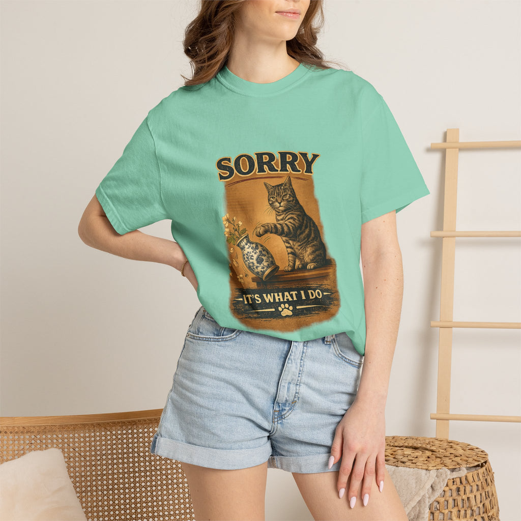 Sorry, It’s What I Do cat T-Shirt | Cat playing with yarn design