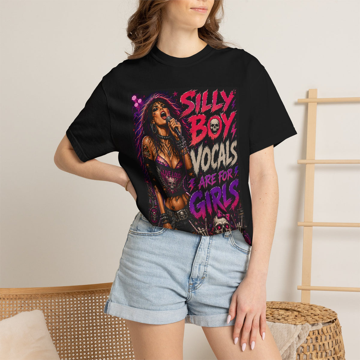 Silly Boy Vocals Are For Girls T-shirt | Rock Singer Graphic Tee