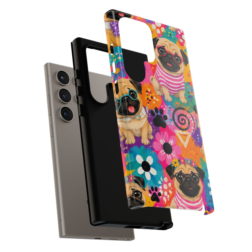 Pug Pop Art Phone Case — Colorful Pug Pattern Tough Case