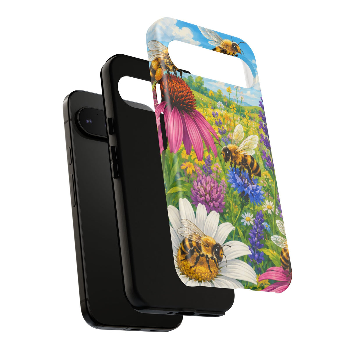 Bee Meadow Phone Case — Floral Honeybee Protective Cover