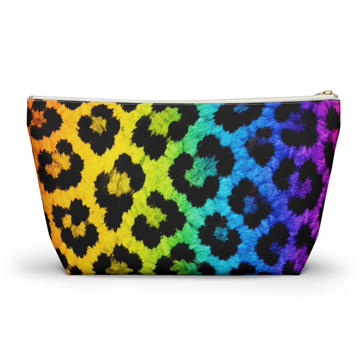 Rainbow Leopard Accessory Pouch — T‑Bottom Makeup Bag