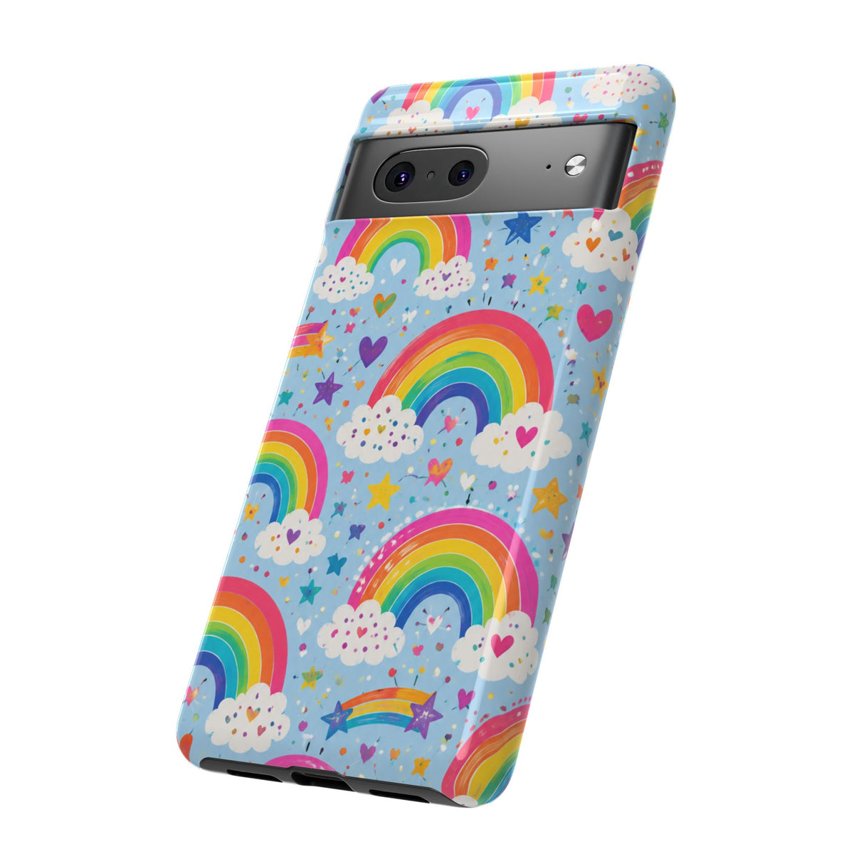 Rainbow Clouds Phone Case — Cute Pastel Rainbow Pattern Tough Case