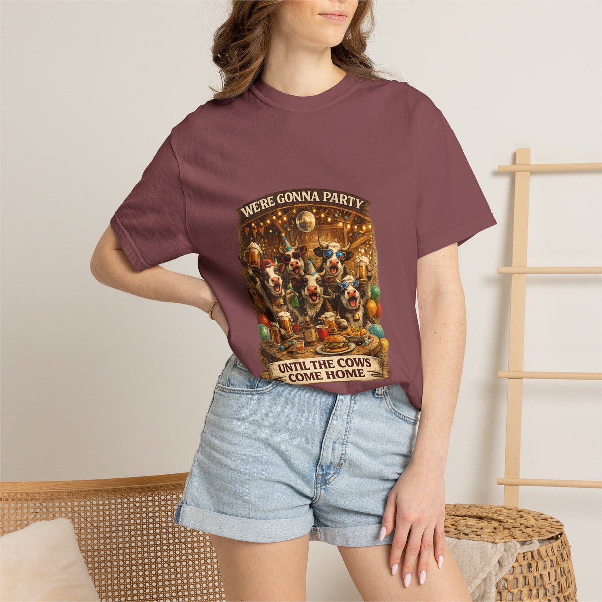We're Gonna Party Until the Cows Come Home T-shirt | Funny Cow Party Shirt