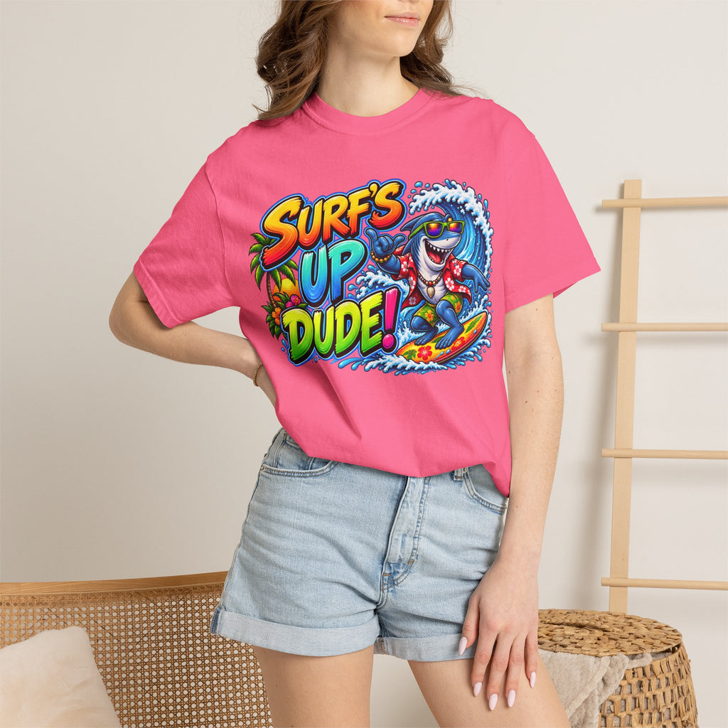 Surf's Up Dude! Surf Shark Graphic T-Shirt